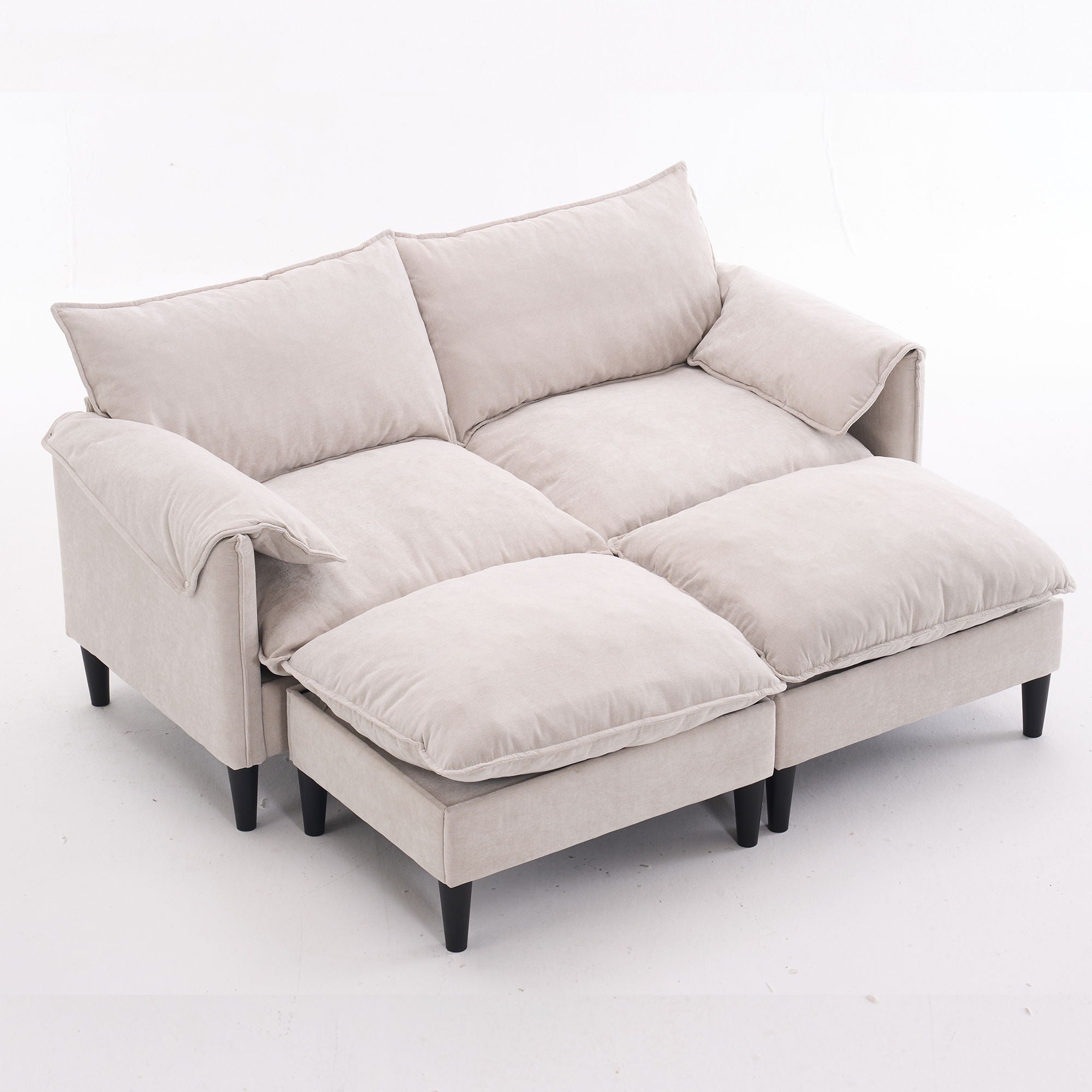 Convertible Combination Sofa With Footstools With Storage