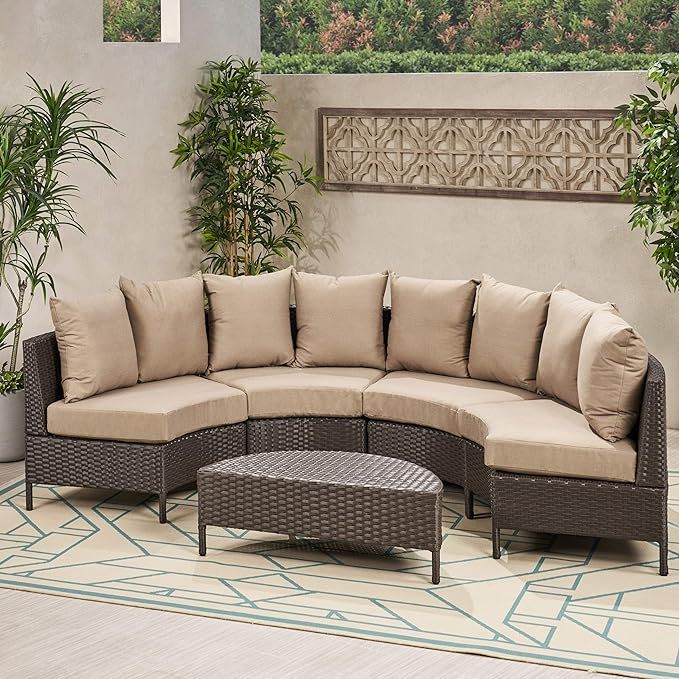 Pt Limon - 5 Pieces Sofa Set - Brown / Beige