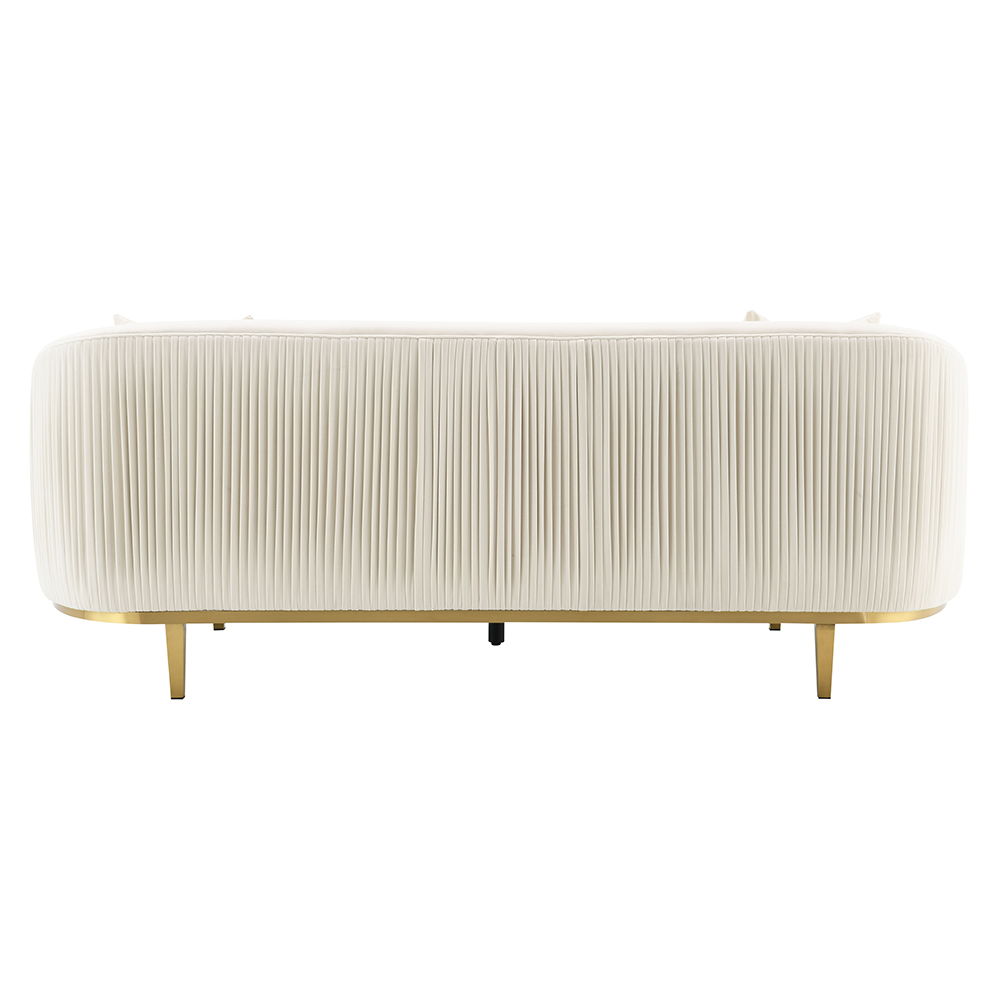 Martina - Sofa With 2 Pillows - Ivory Velvet