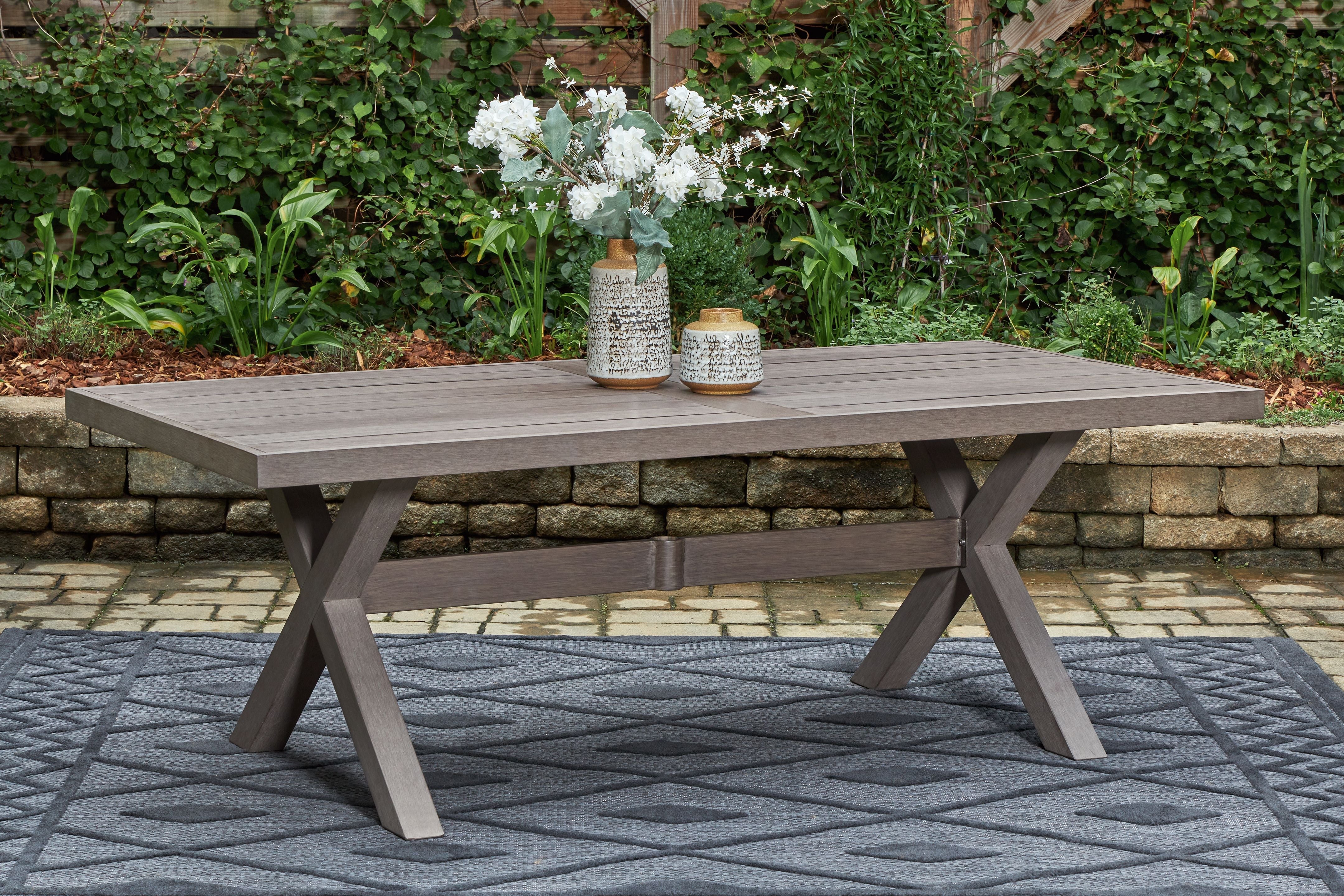 Signature Design by Ashley® Hillside Barn - Brown - Rectangular Dining Table W/Umb Opt | Meri Furniture