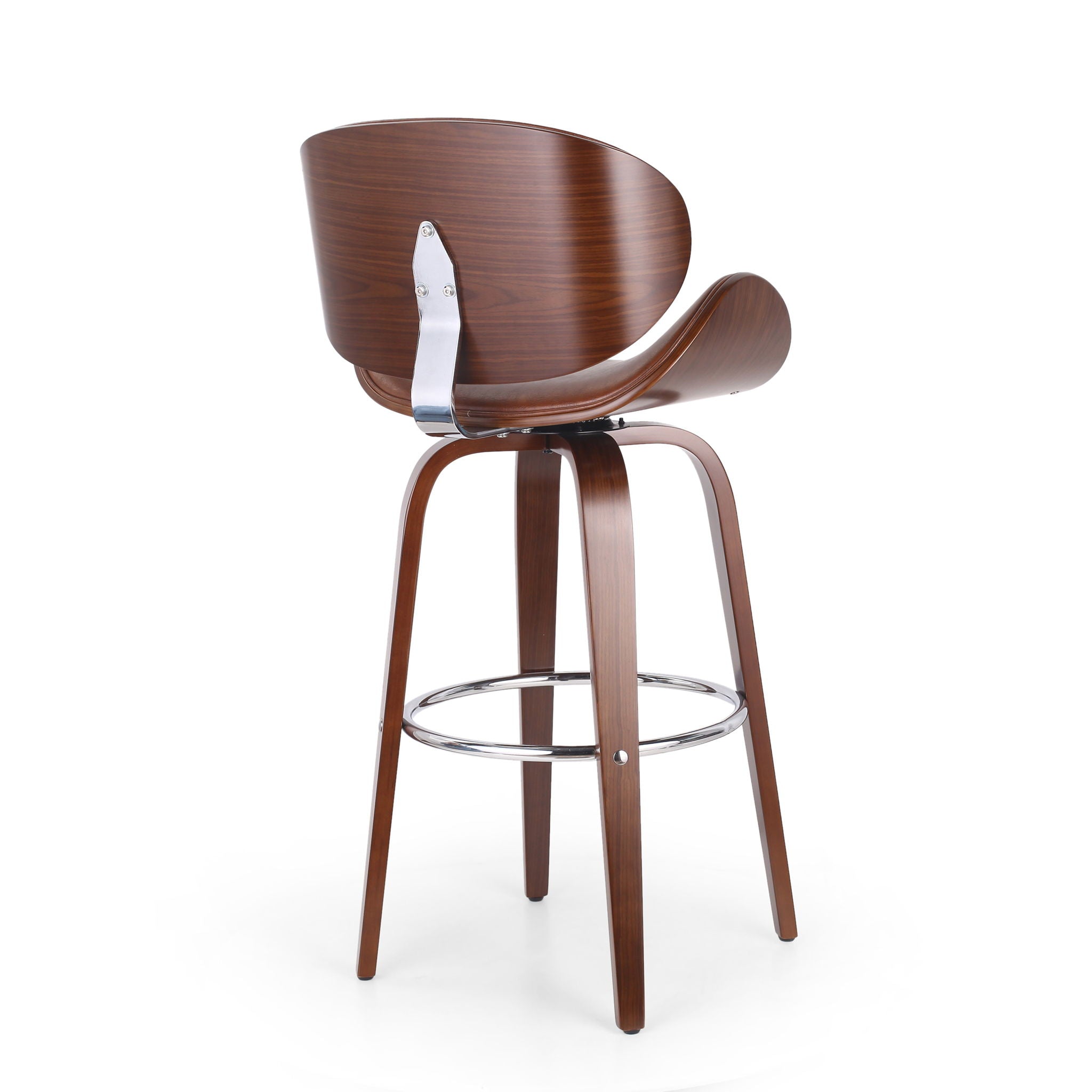 Lumos - Mid Century Modern Upholstered Swivel Barstool