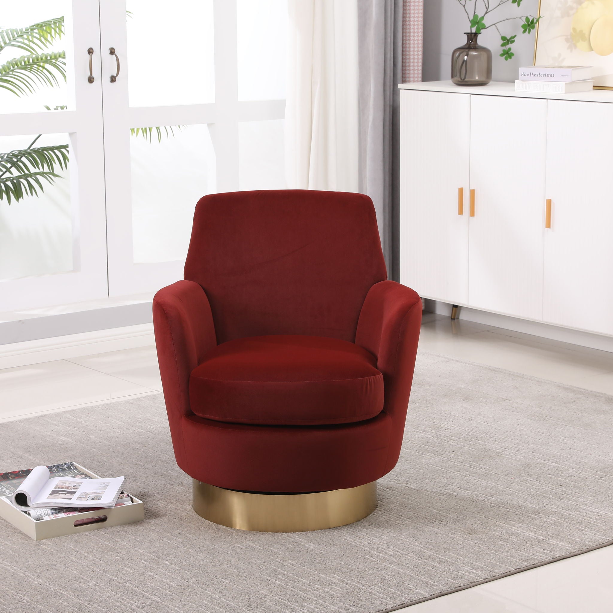 Teddy Swivel Barrel Chair, Swivel Accent Chairs Armchair For Living Room