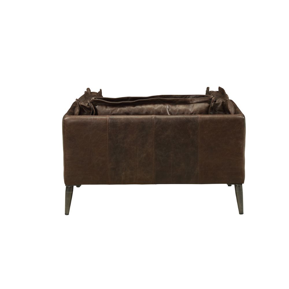 ACME Porchester - Chair - Distress Chocolate Top Grain Leather | Meri Furniture