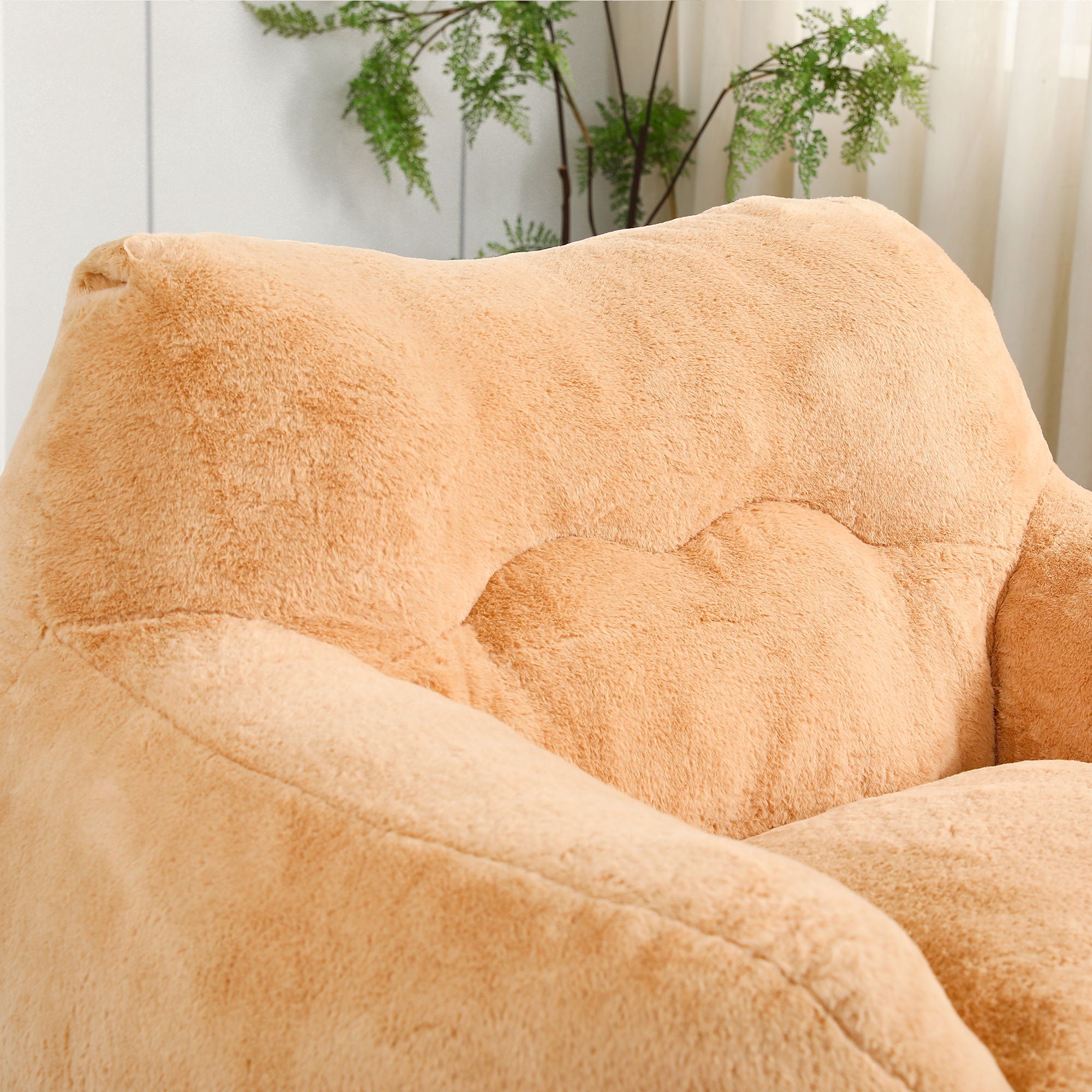 Beanbag Sofa Chair With Armrests Stuffed High Density Foam