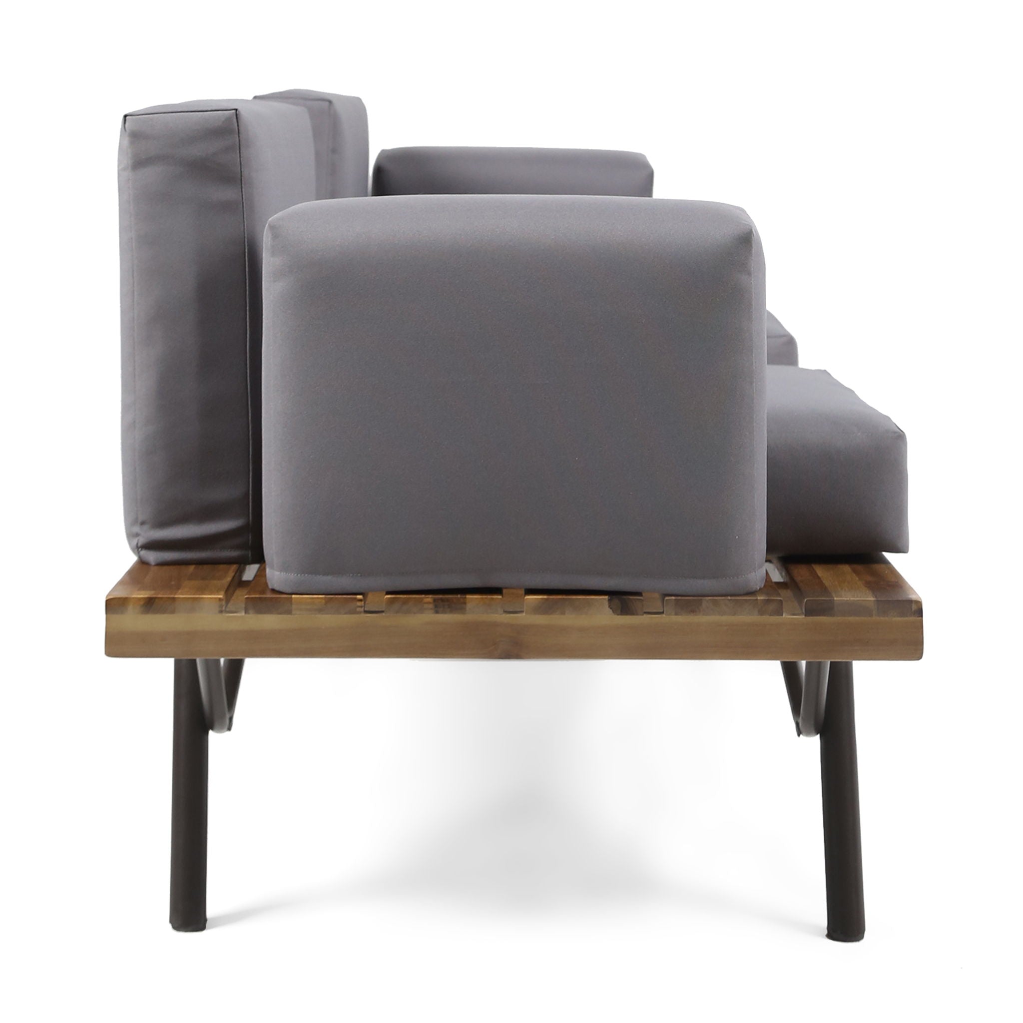 2 Piece Patio Set With Loveseat And Coffee Table - Natural / Dark Gray