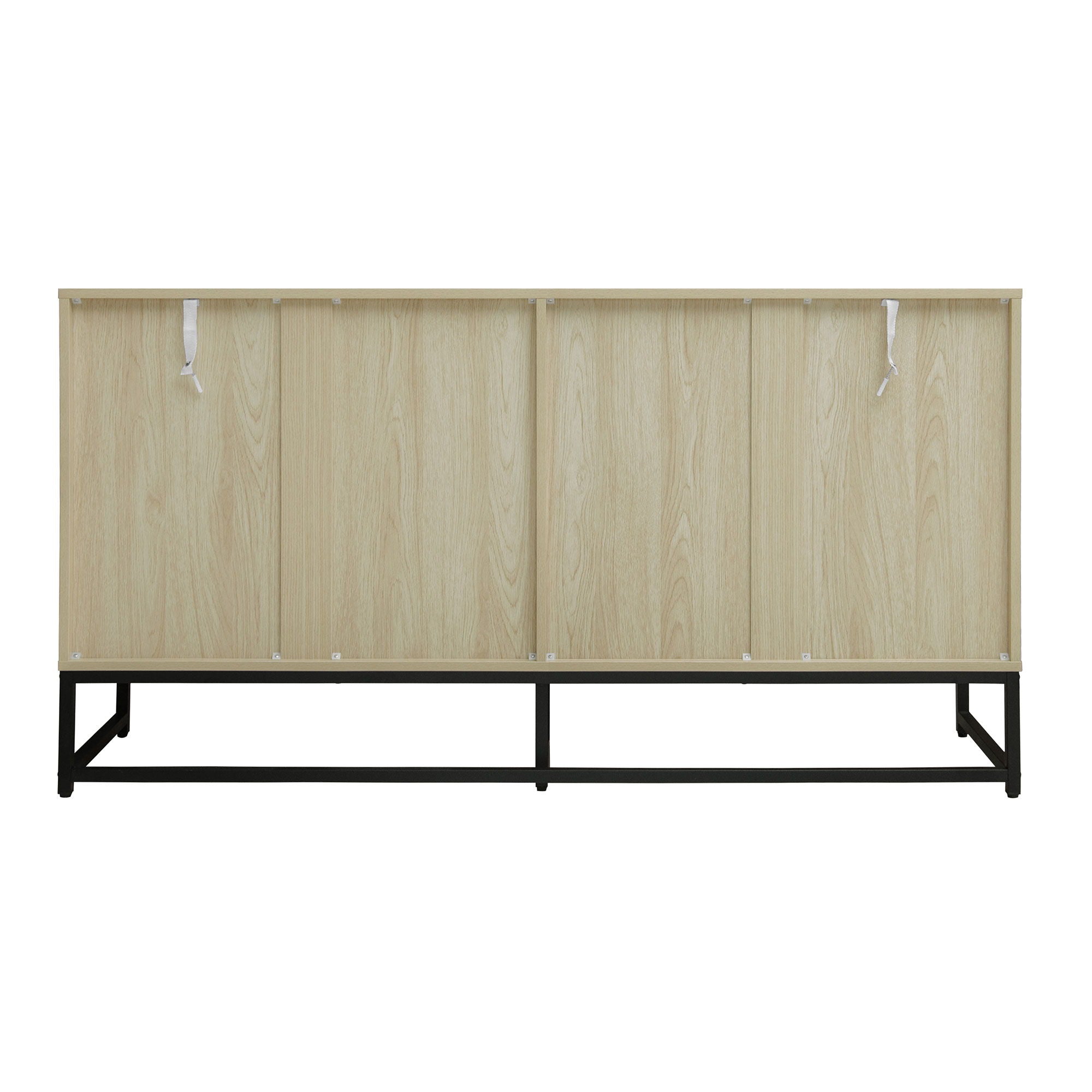 Carved 4 Door Sideboard With Storage, Adjustable Shelf