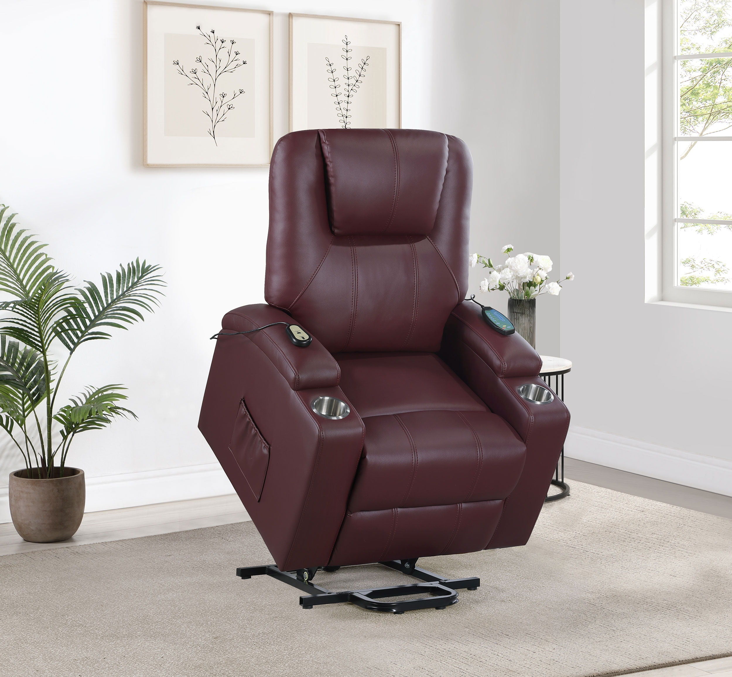 Coaster Fine Furniture Armstrong - Upholstered Power Lift Massage Recliner | Meri Furniture