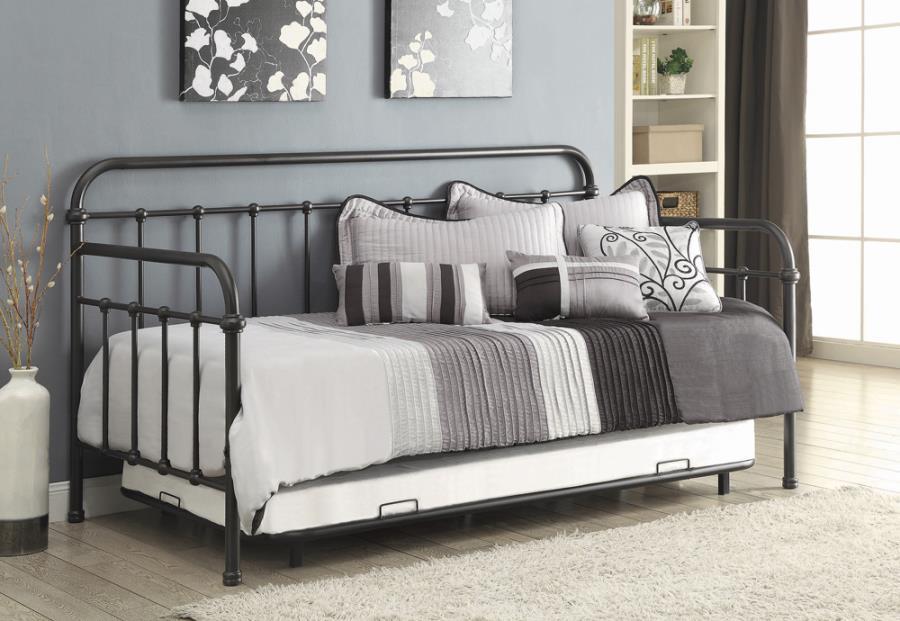 Coaster Fine Furniture Livingston - Metal Twin Daybed With Trundle - Dark Bronze | Meri Furniture