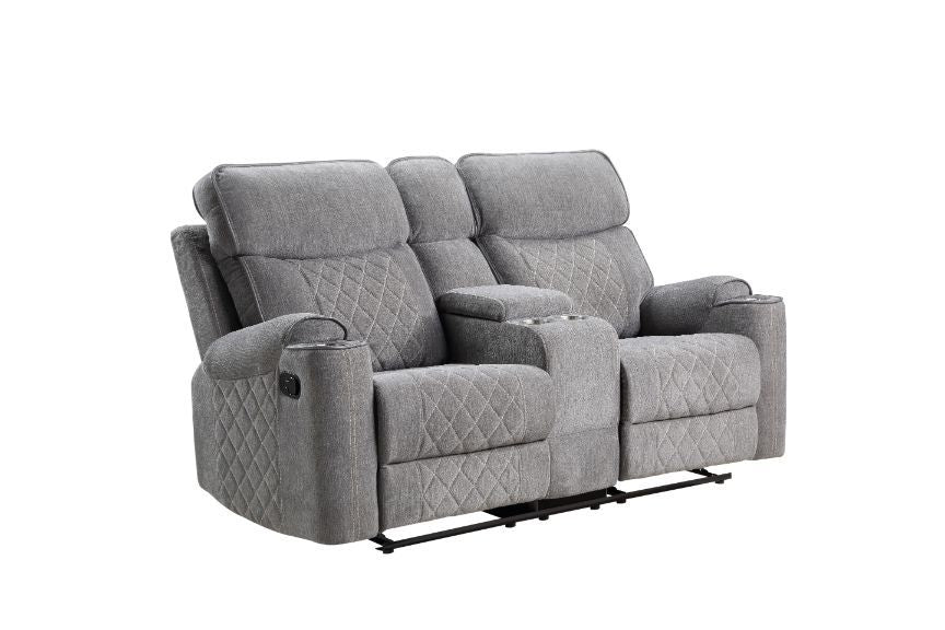 ACME Aulada - Loveseat - Gray Fabric | Meri Furniture