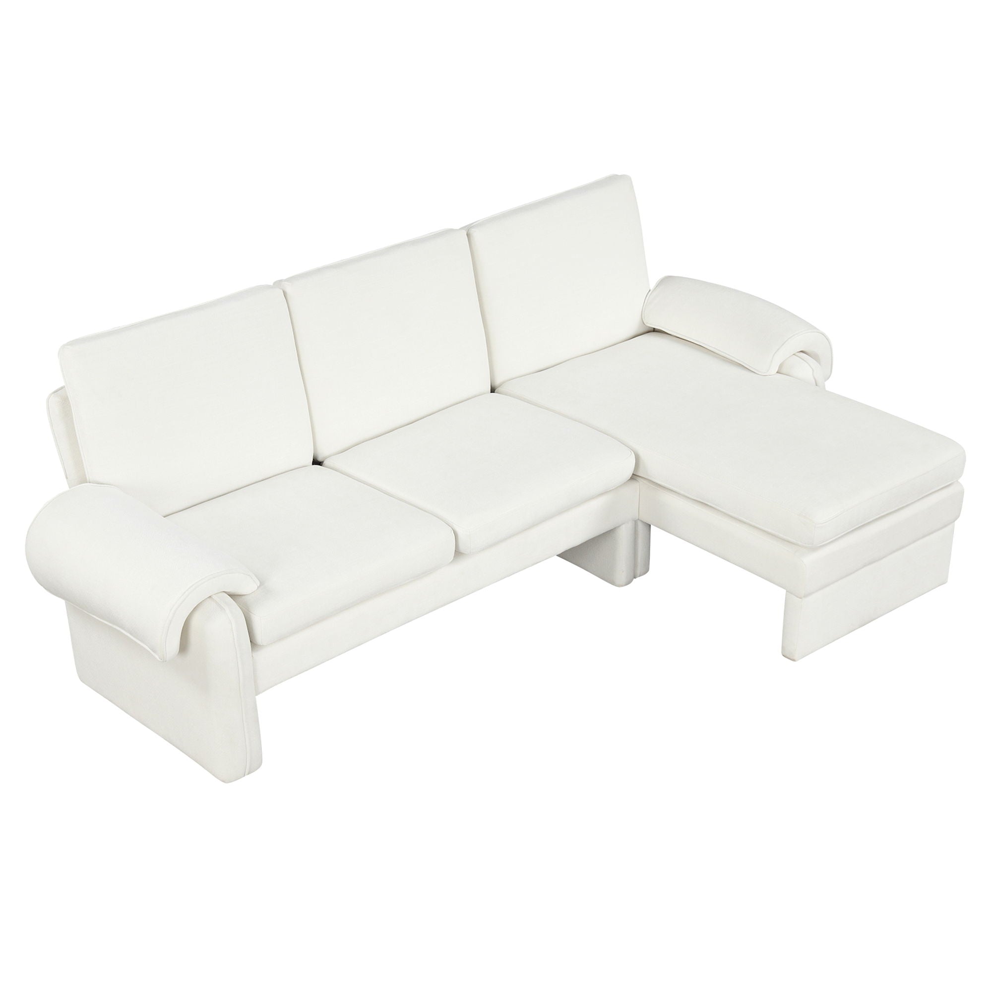 Convertible Futon Sofa Bed With Adjustable Backrest, Reversible Chaise Lounge And 2 Removable Armrest Pillows