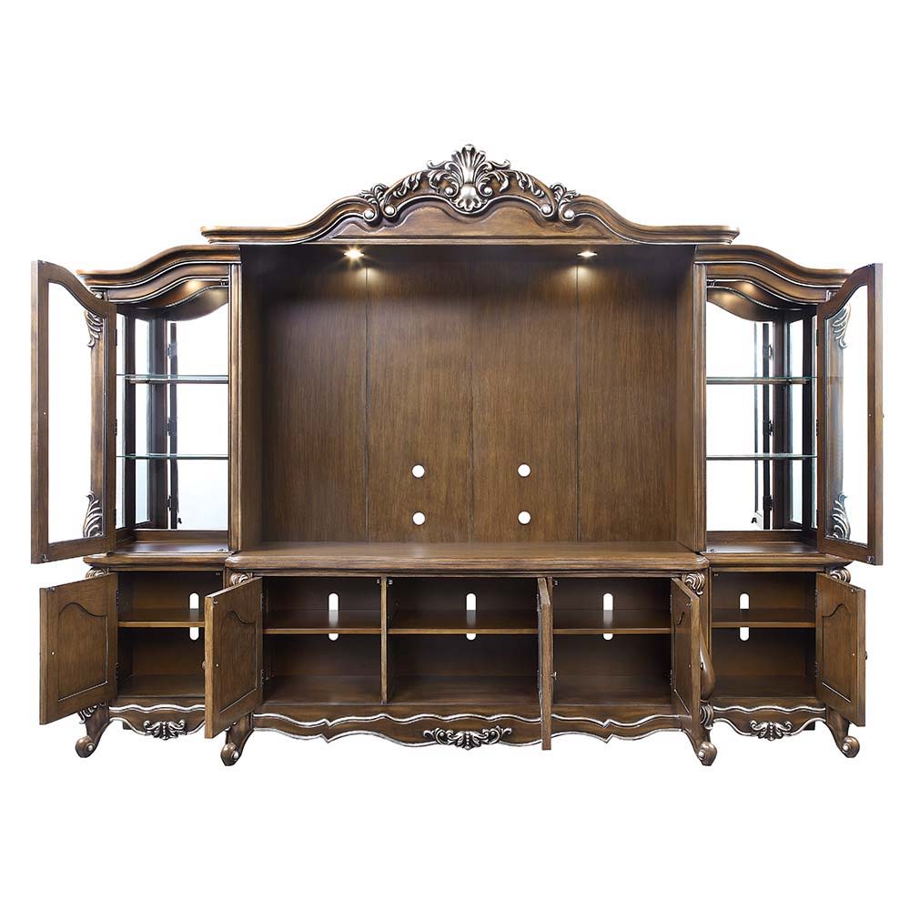 ACME Latisha - Entertainment Center - Antique Oak Finish | Meri Furniture