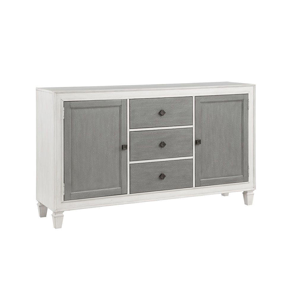 ACME Katia - Server - Rustic Gray & Weathered White | Meri Furniture