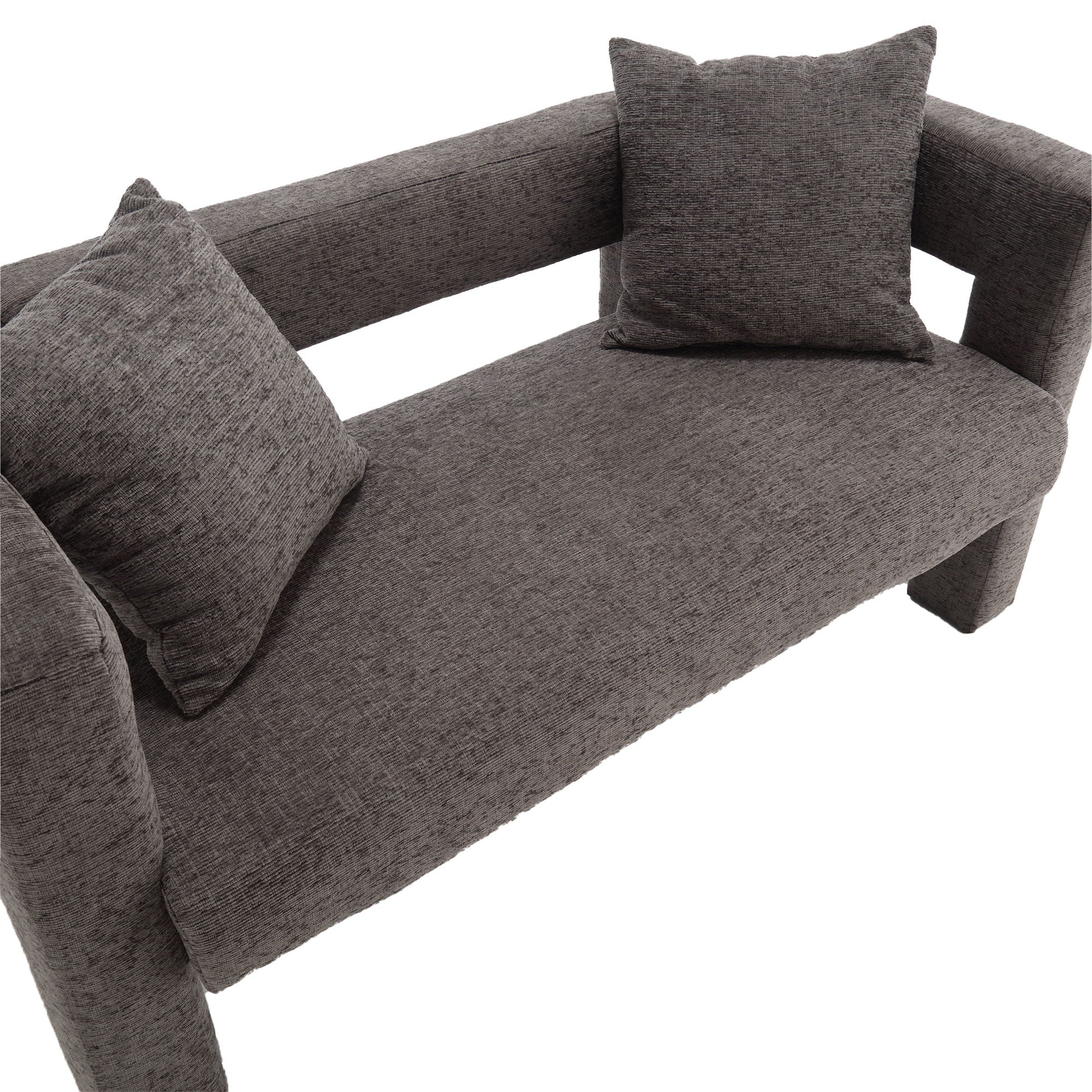Modern Chenille Loveseat Sofa, Comfy Upholstered 2 Seater