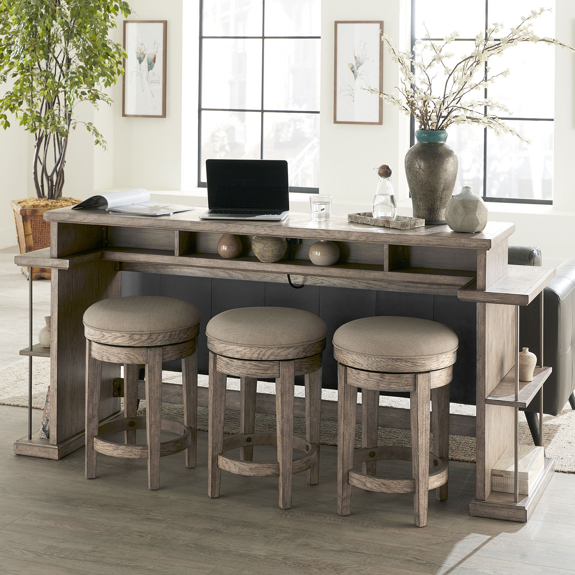 Liberty Furniture City Scape - 4 Piece Console Set - Burnished Beige | Meri Furniture