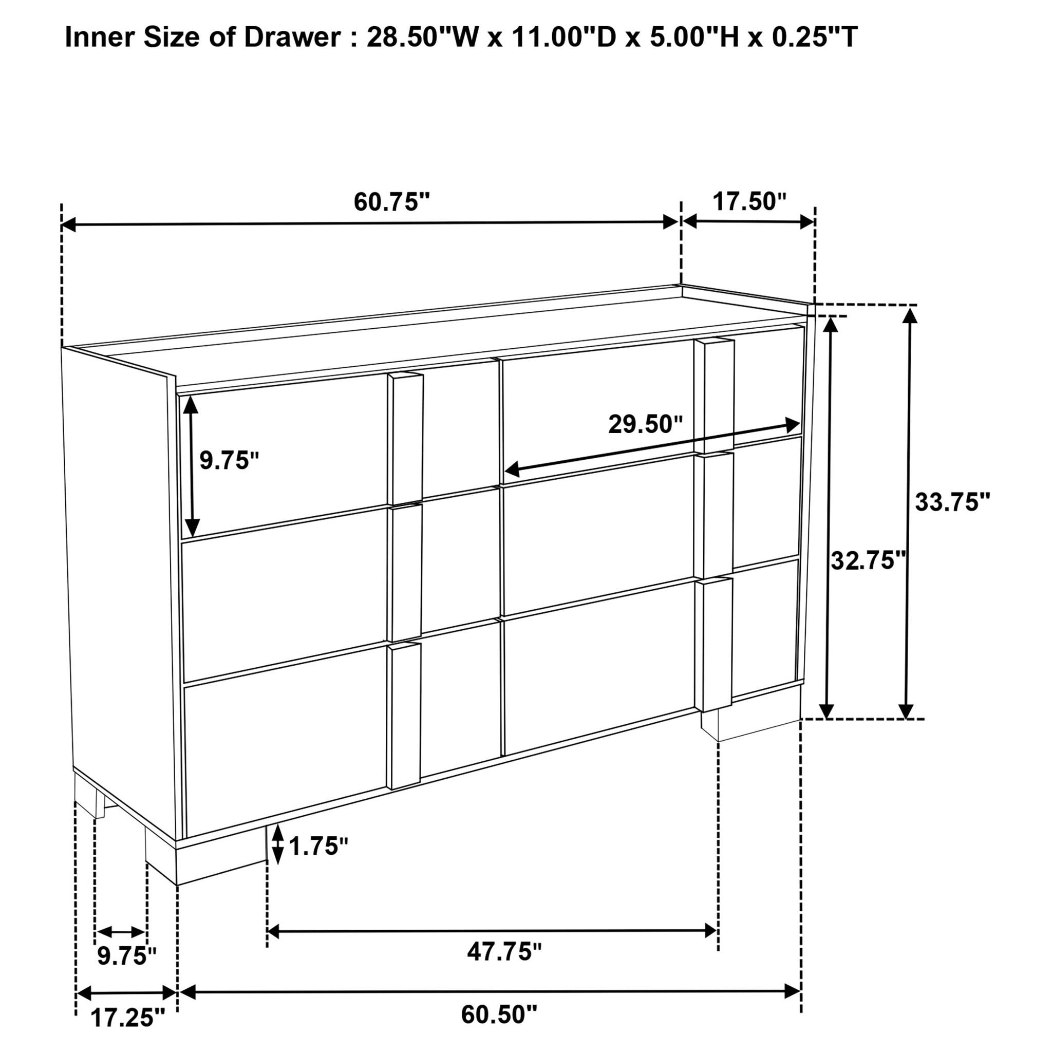 Lincoln - 4 Piece Queen Bedroom Set With LED Lighting - Natural