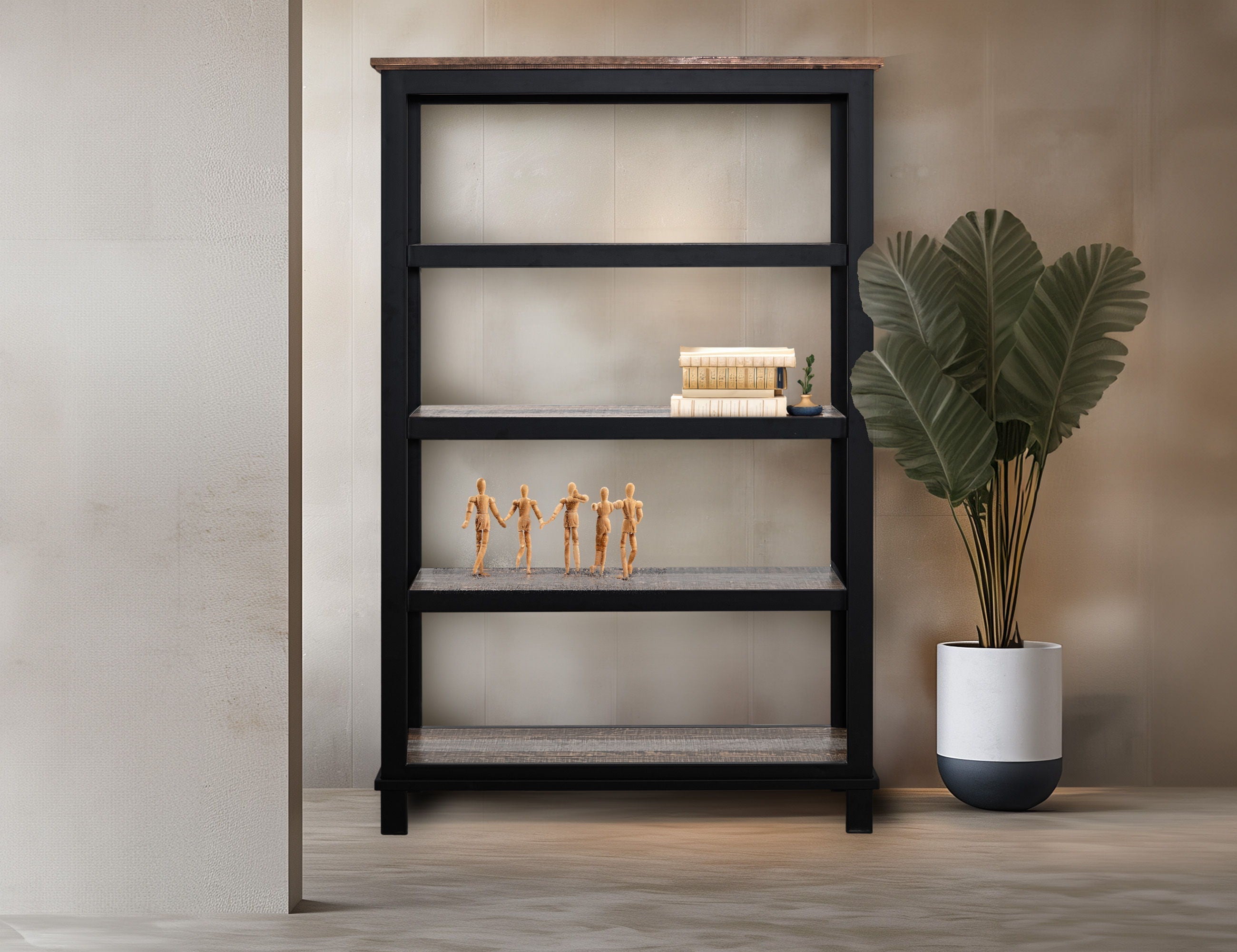 International Furniture Direct Loft Brown - Bookcase - Multicolor | Meri Furniture