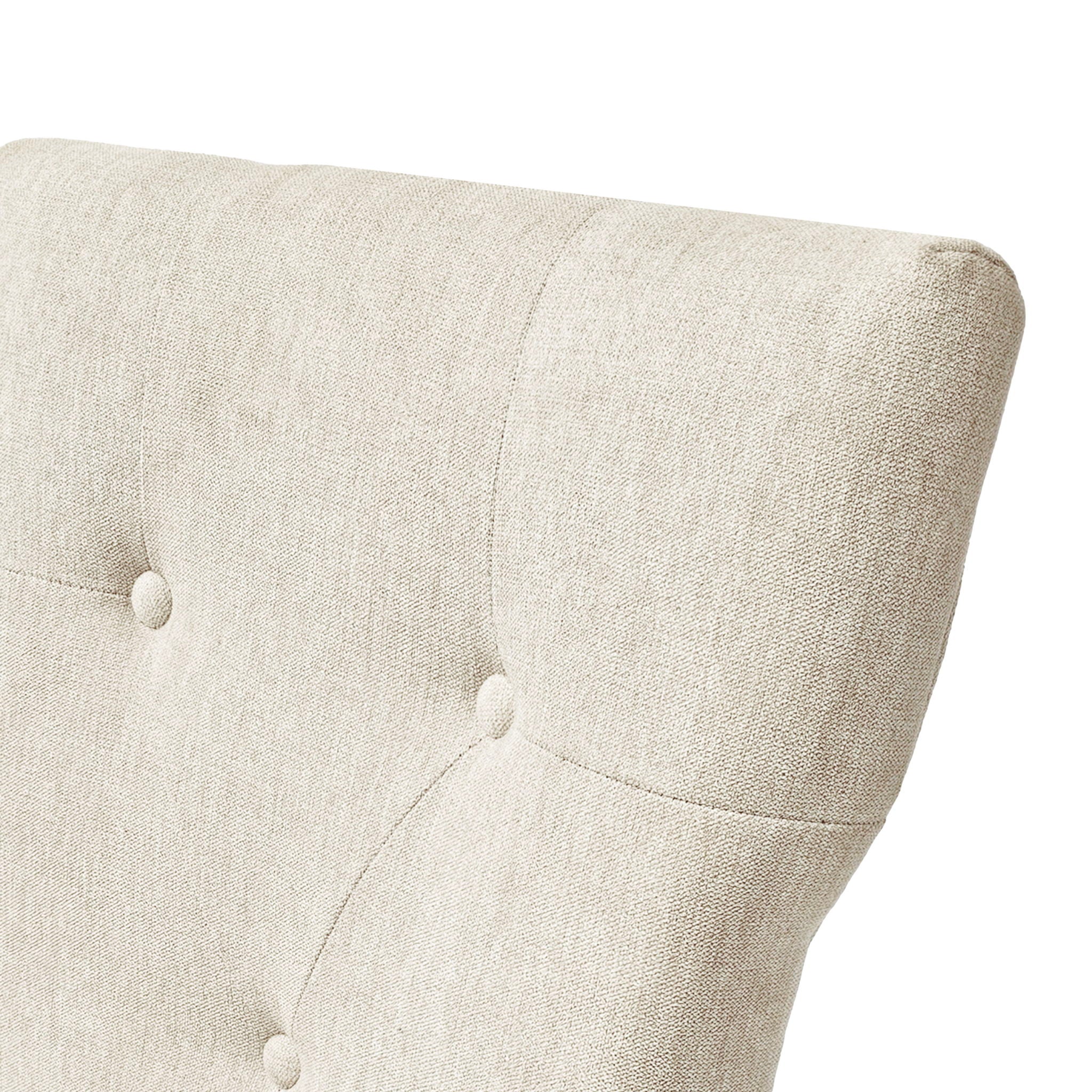 Modern Indoor Wood Dining Set With Chairs And Table, Rubber Wood, 6 Piece - Cream / Walnut