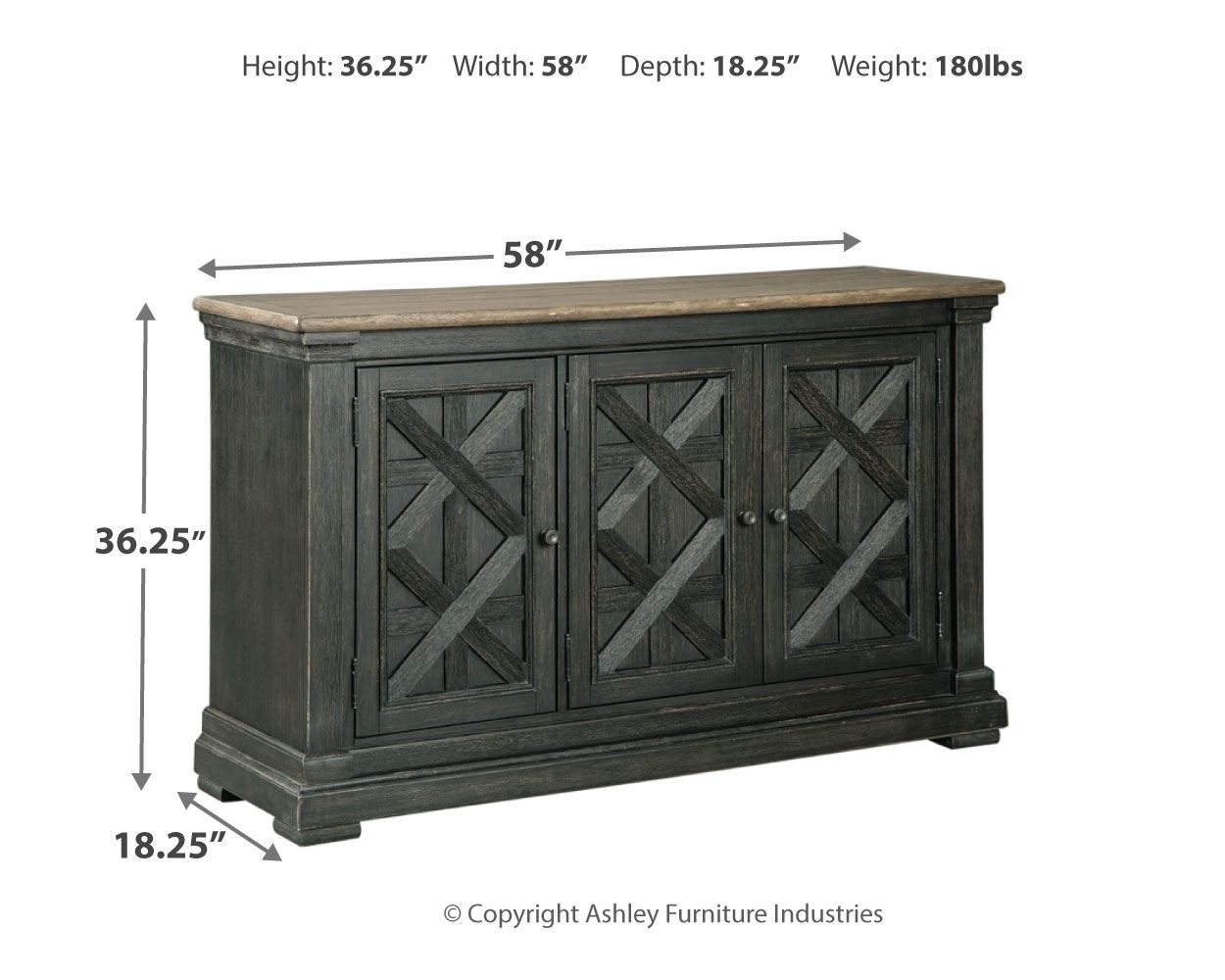 Ashley Furniture Tyler - Black / Gray - Dining Room Server | Meri Furniture