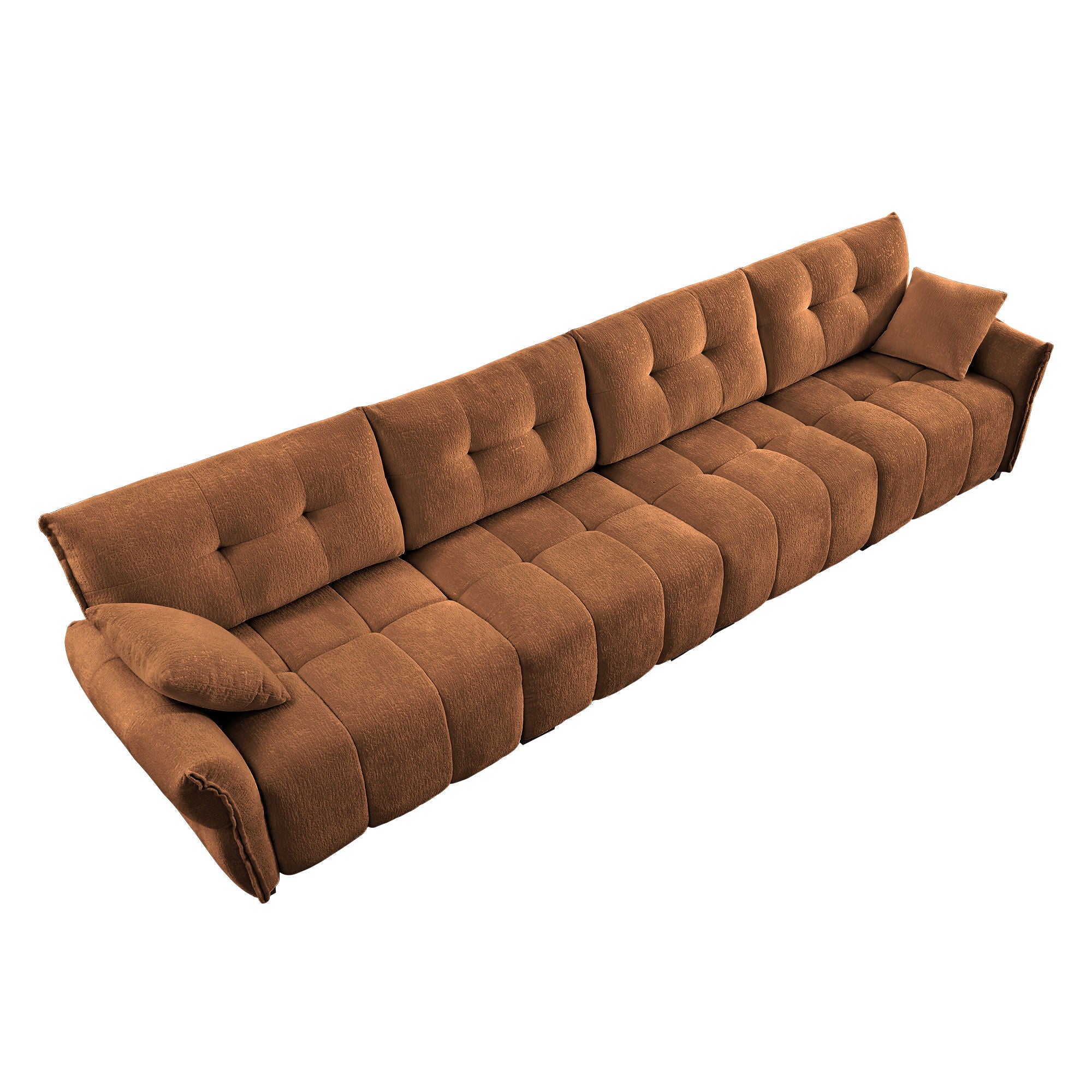 Modern Sofa & Pillows, Textured Cover, High Rebound Cushions