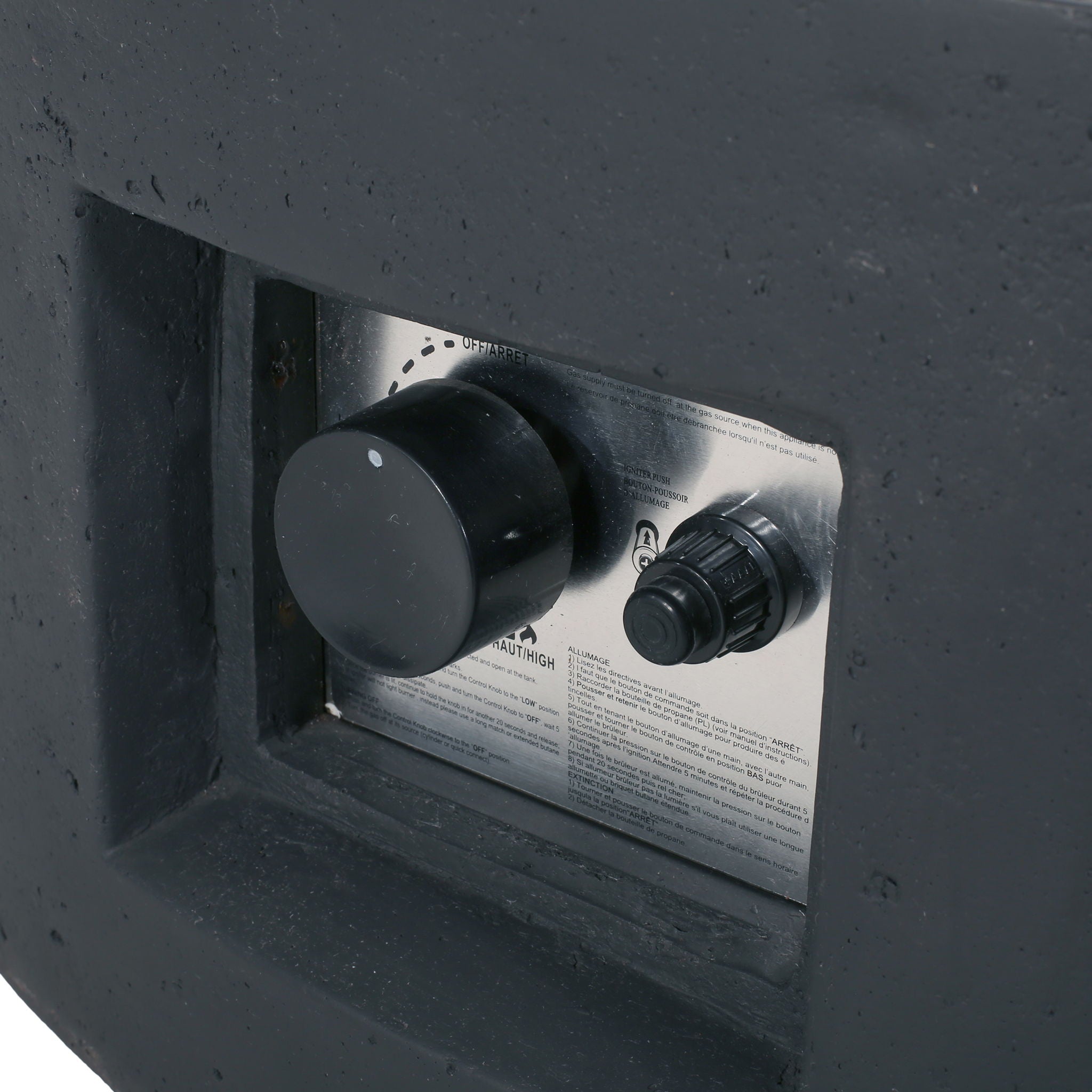 Modern Lightweight Concrete Outdoor Circular Fire Pit 50,000 Btu