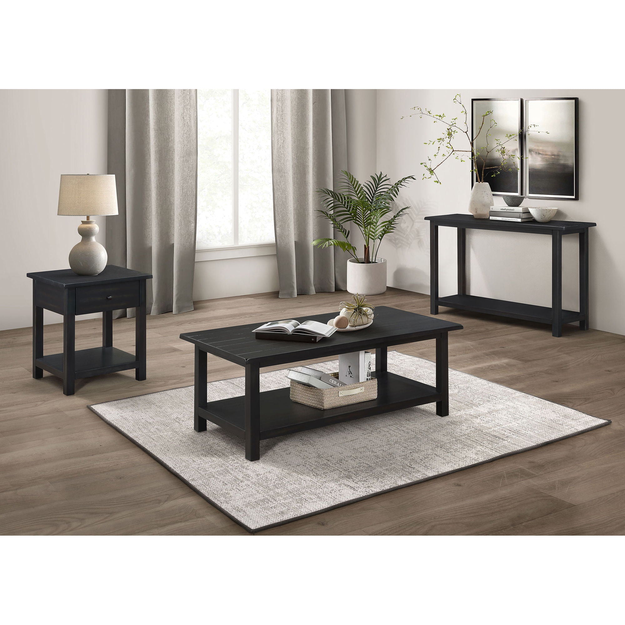 Castleton - 1 Drawer Wood End Table With Shelf