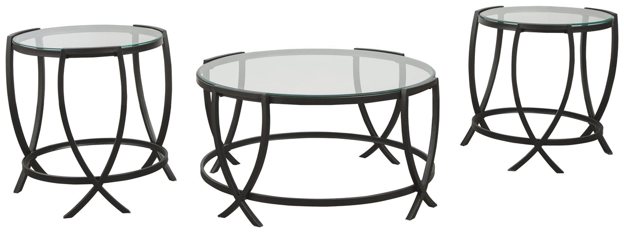 Ashley Furniture Tarrin - Black - Occasional Table Set (Set of 3) | Meri Furniture