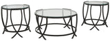 Ashley Furniture Tarrin - Black - Occasional Table Set (Set of 3) | Meri Furniture