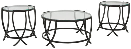 Ashley Furniture Tarrin - Black - Occasional Table Set (Set of 3) | Meri Furniture