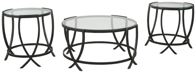 Ashley Furniture Tarrin - Black - Occasional Table Set (Set of 3) | Meri Furniture