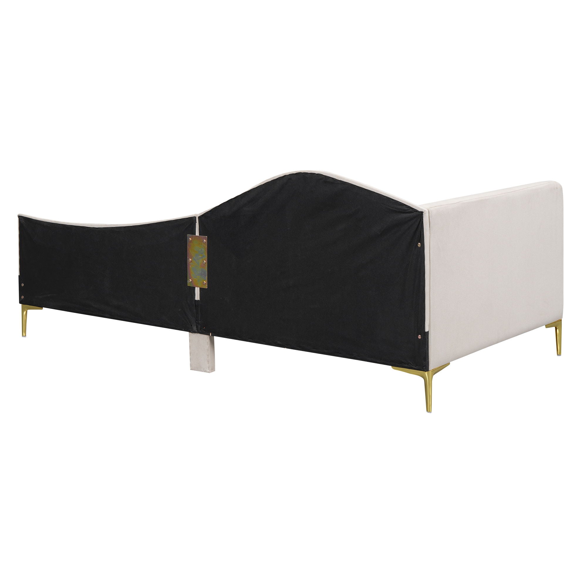 Upholstered Daybed With Headboard And Armrest, Support Legs