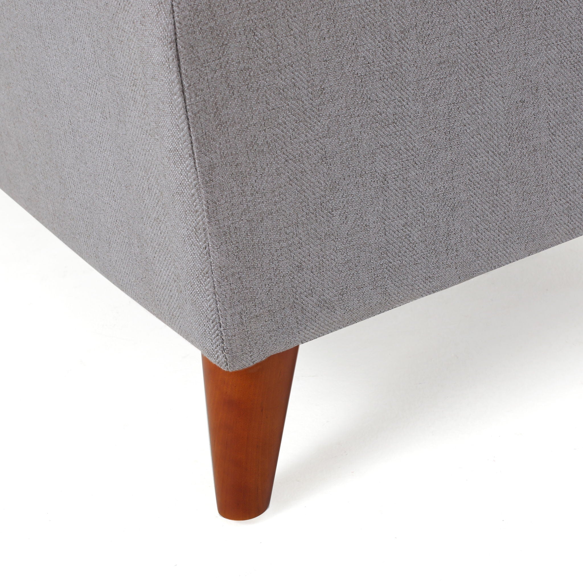 Kinetics - Upholstered Storage Ottoman With Lift-Top And Button Tufted Seat - Light Gray