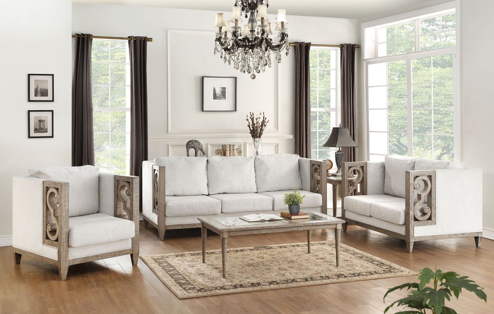 ACME Artesia - Sofa - Fabric & Salvaged Natural | Meri Furniture