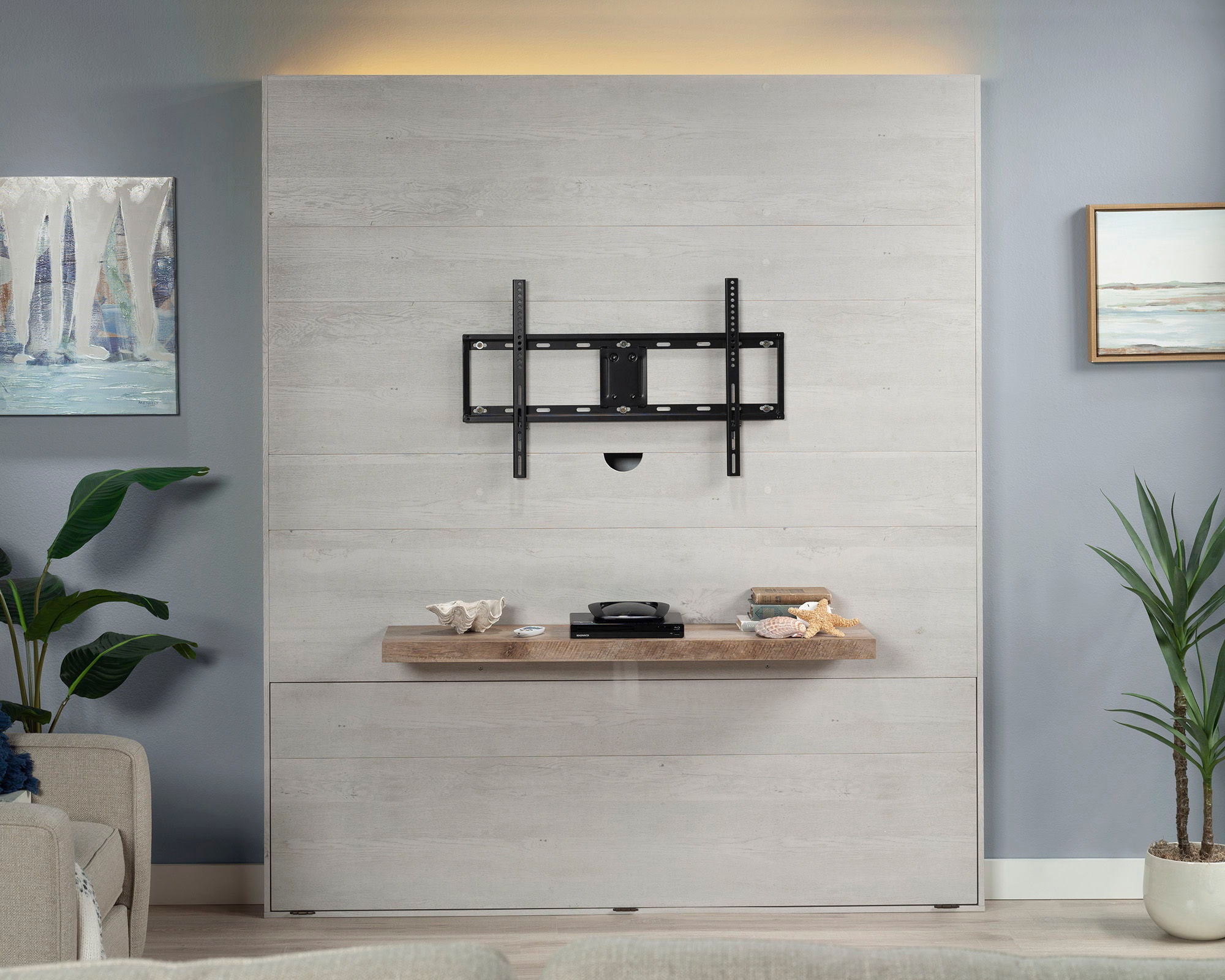 Entertainment Wall in Winter Oak/Lintel Oak