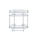 ACME Piffo - Serving Cart - Clear Glass & Chrome Finish | Meri Furniture