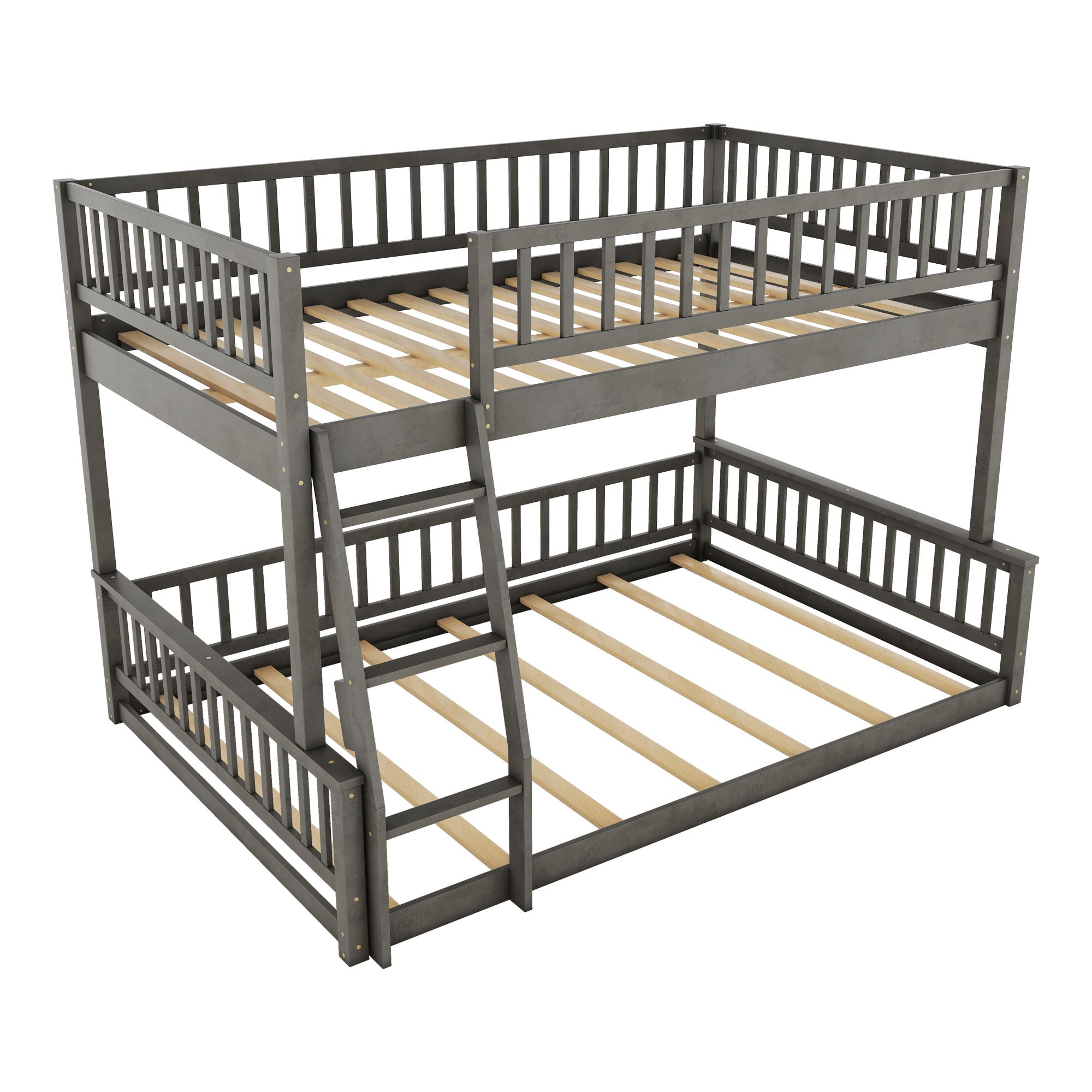 Bunk Bed With Ladder And Guardrails