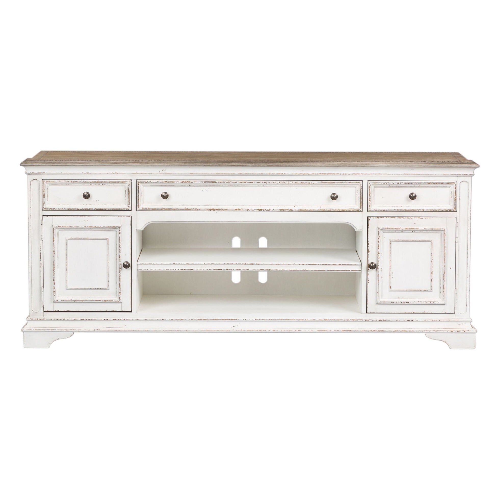 Liberty Furniture Magnolia Manor - Entertainment TV Stand - White | Meri Furniture