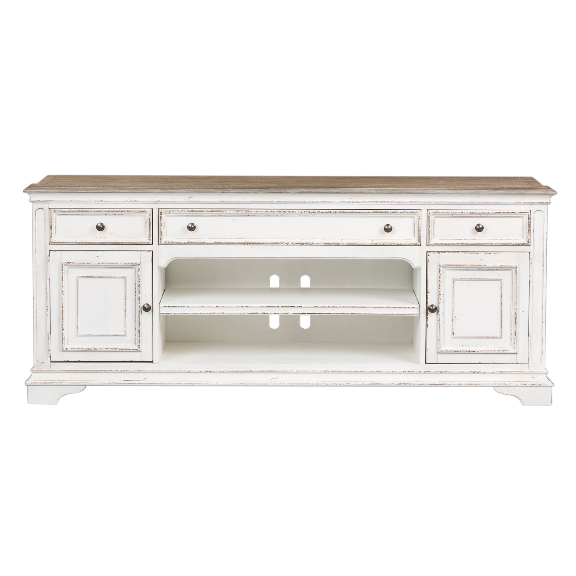 Liberty Furniture Magnolia Manor - Entertainment TV Stand - White | Meri Furniture