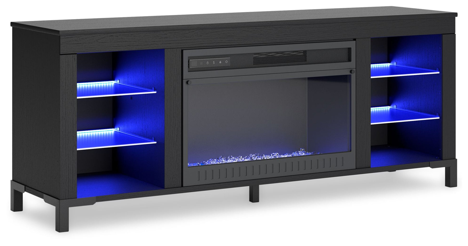 Signature Design by Ashley® Cayberry - Black - TV Stand With Fireplace | Meri Furniture