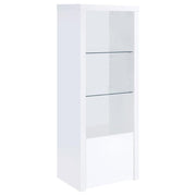 Coaster Fine Furniture Jude - 3-Shelf Engineered Wood Media Tower - High Gloss White | Meri Furniture