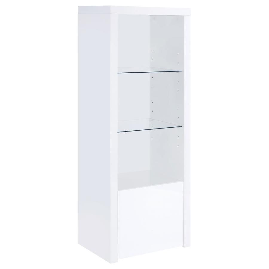 Coaster Fine Furniture Jude - 3-Shelf Engineered Wood Media Tower - High Gloss White | Meri Furniture