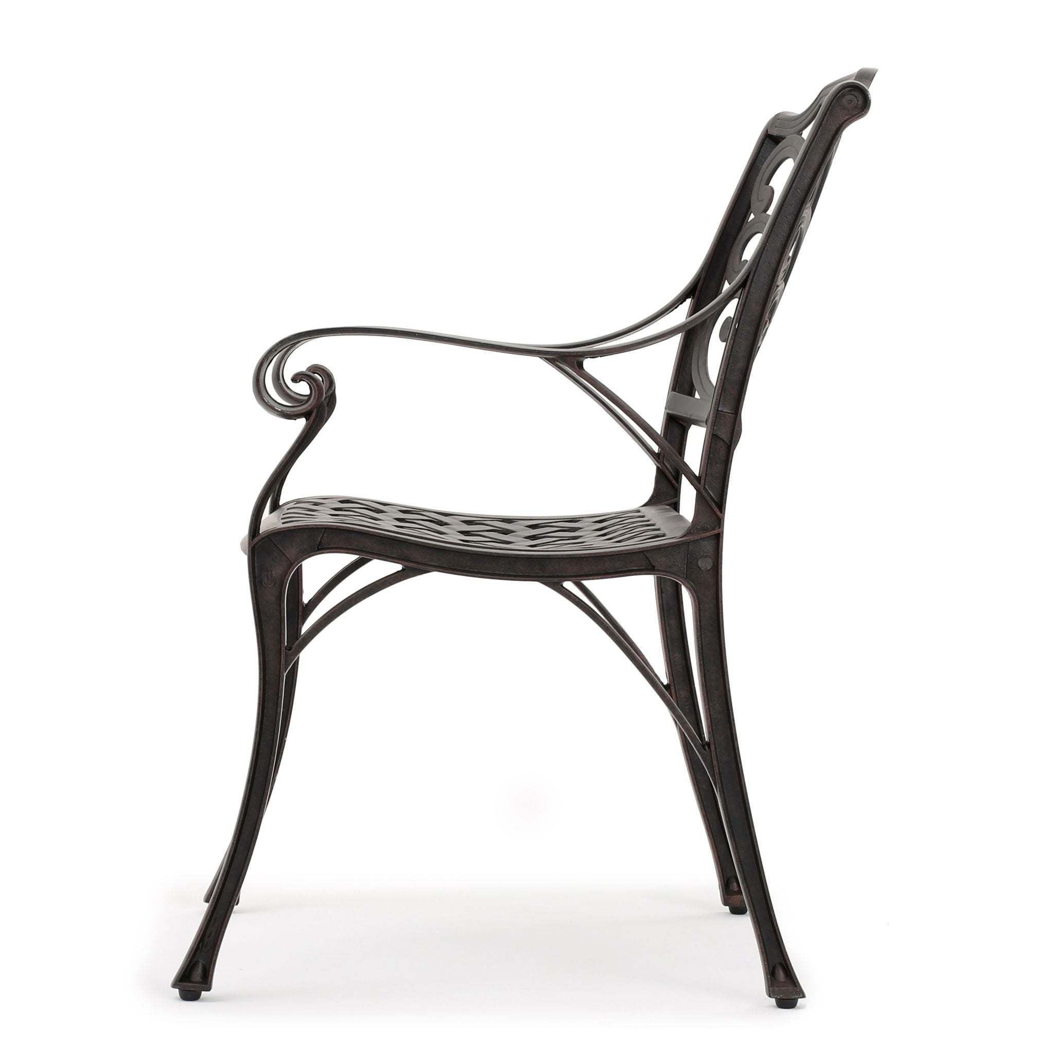Patio Cast Aluminum Outdoor Dining Chairs (Set of 2) - Bronze