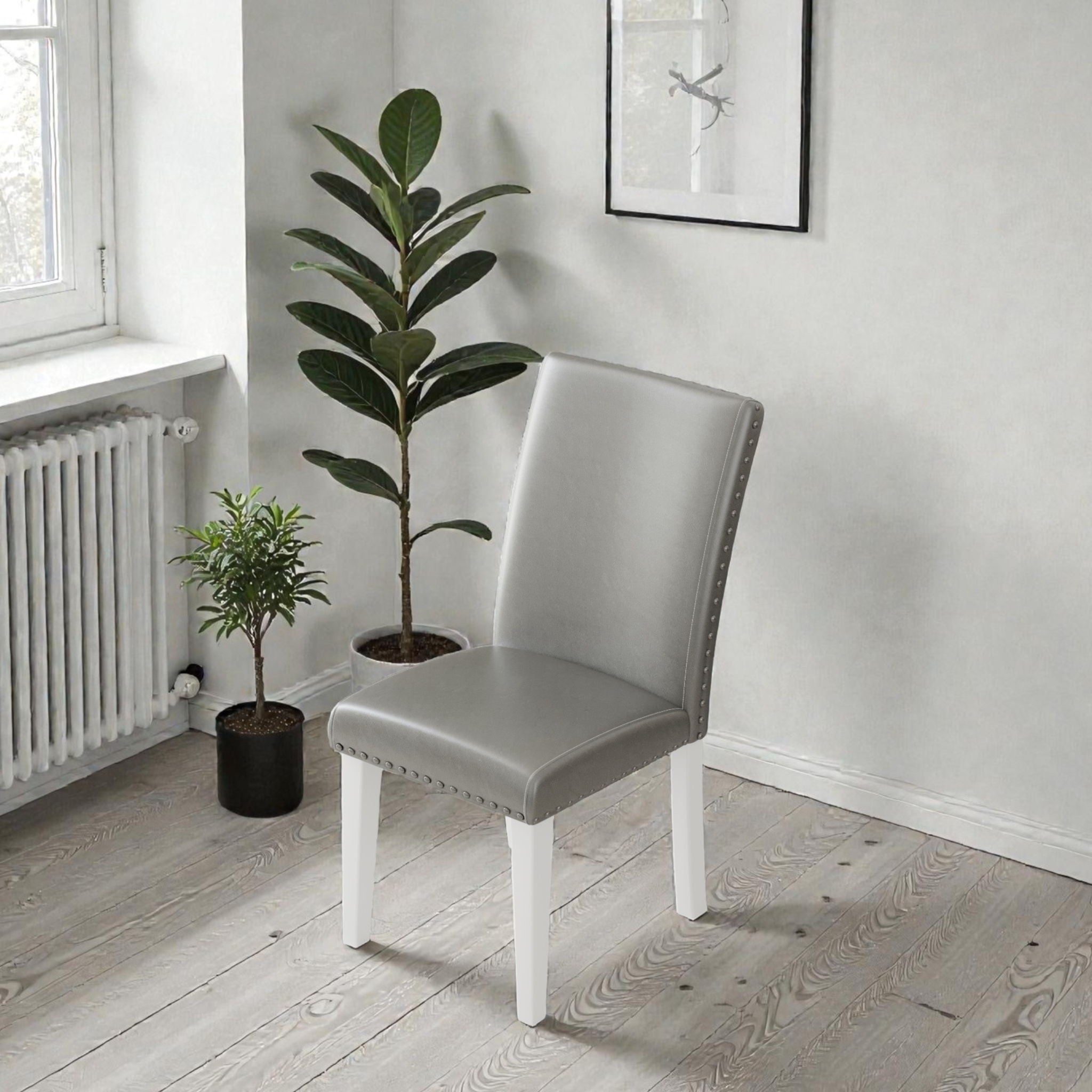 Upholstered Dining Chair With High Back Design (Set of 2)