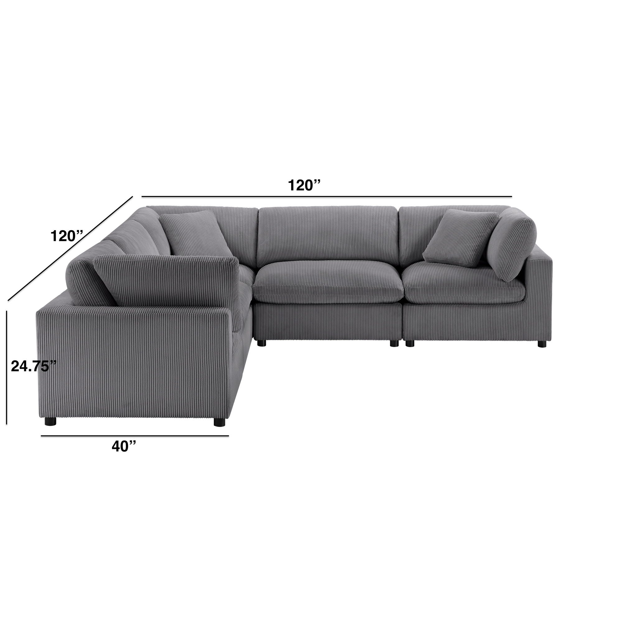 Chelsea - Modular 5 Piece Sectional