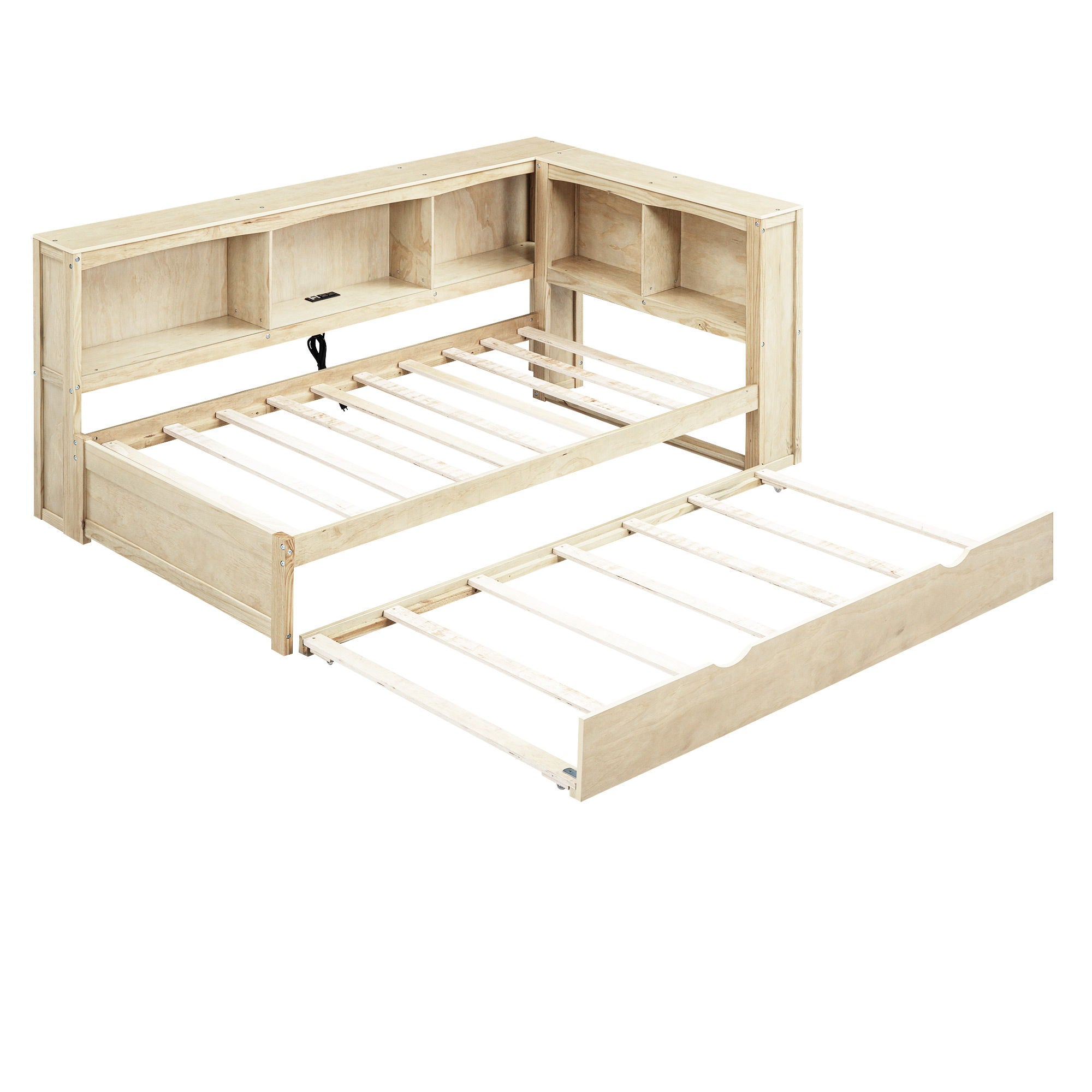 Daybed With Trundle, Storage Cabinets, USB Ports