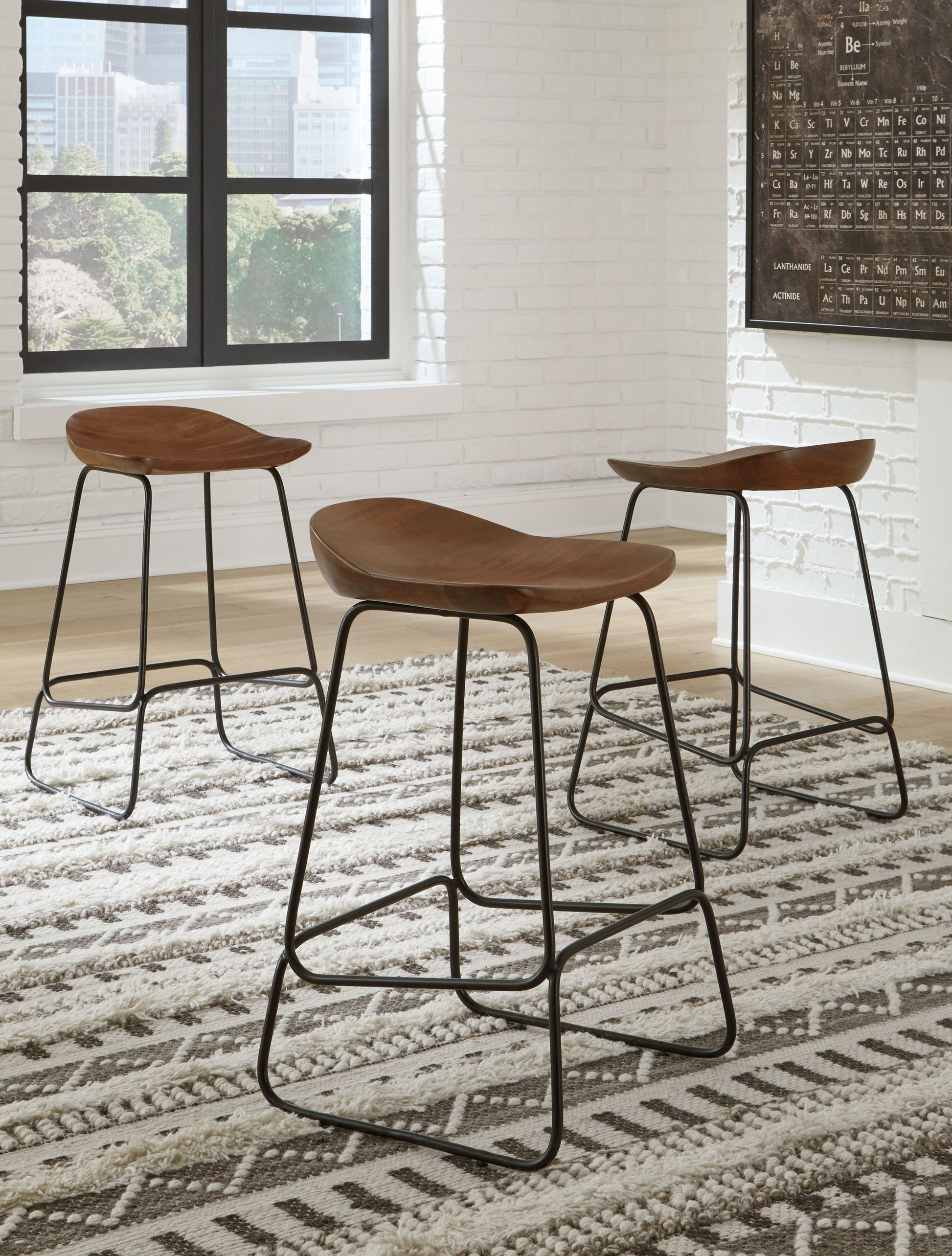 Signature Design by Ashley® Wilinruck - Dark Brown - Stool (Set of 3) | Meri Furniture