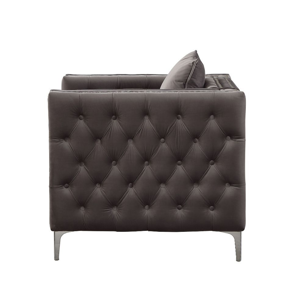 ACME Gillian II - Chair - Dark Gray Velvet | Meri Furniture