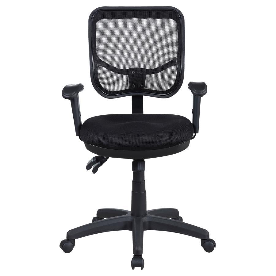 Coaster Fine Furniture Rollo - Upholstered Adjustable Ergonomic Office Chair - Black | Meri Furniture