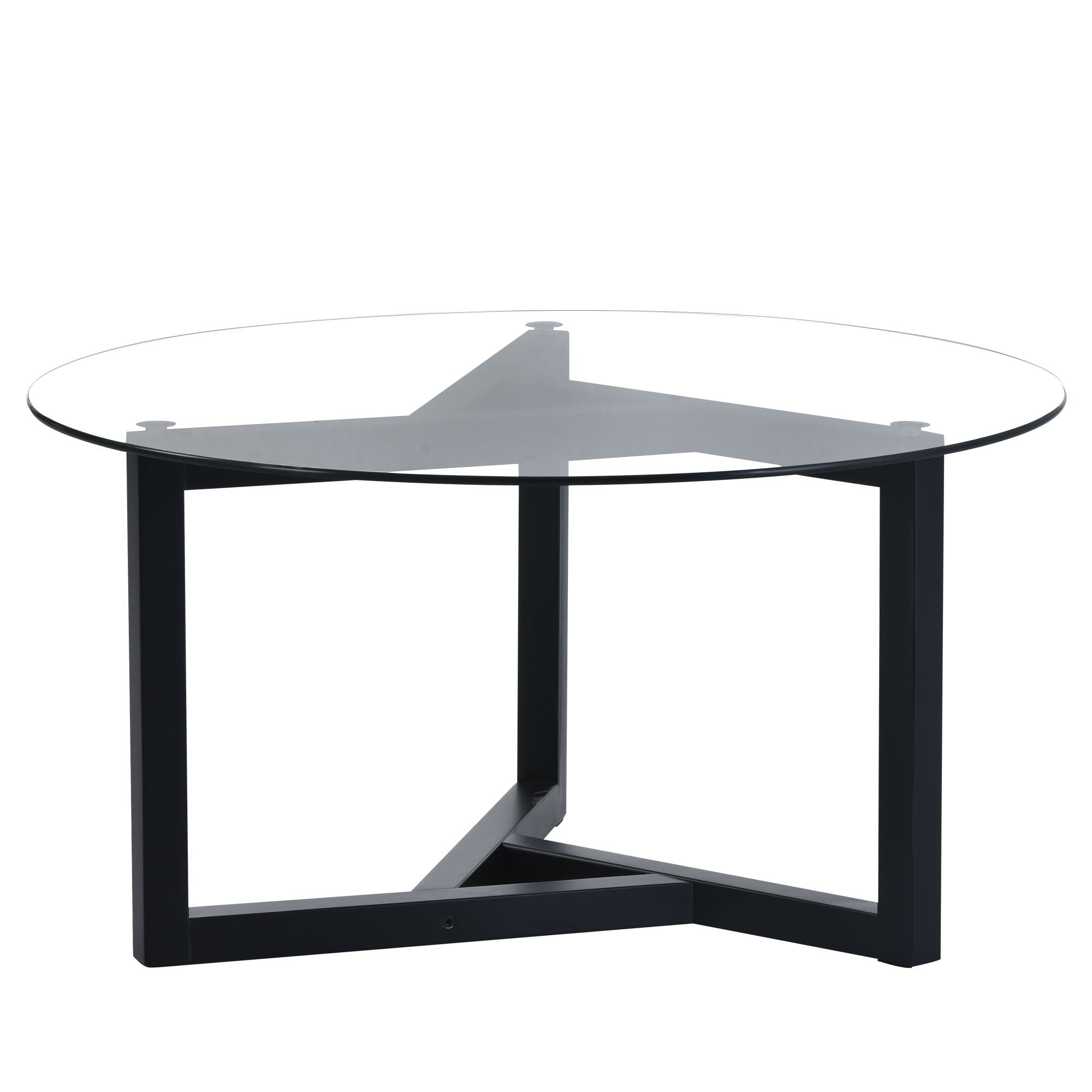 Round Glass Coffee Table Modern Cocktail Table