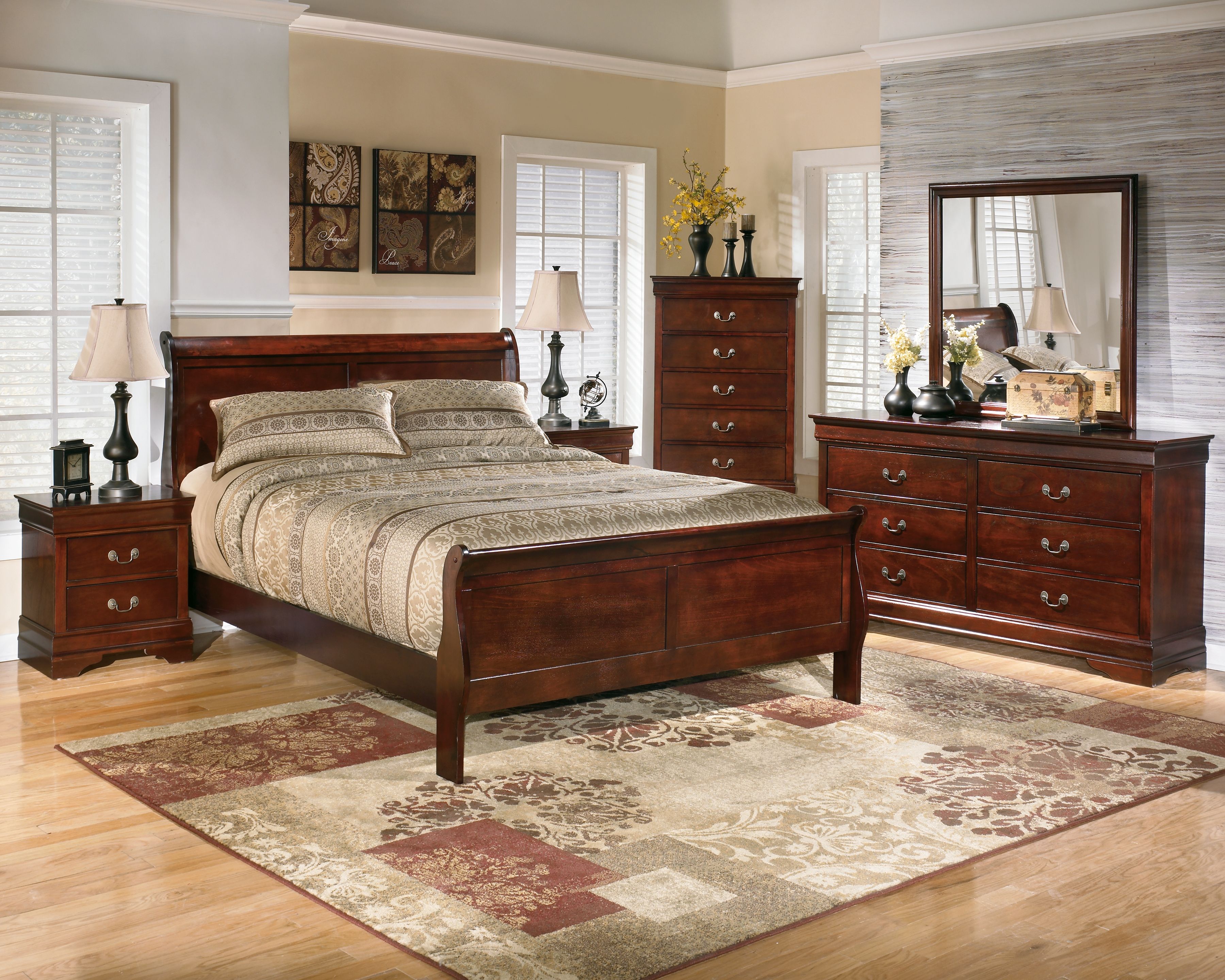 Signature Design by Ashley® Alisdair - Dresser, Mirror, Sleigh Bed | Meri Furniture