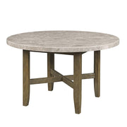 ACME Karsen - Dining Table - Marble & Rustic Oak Finish | Meri Furniture